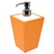 Soap Dispenser, Square, Orange Faux Leather and Ceramic